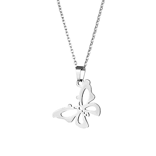 YWJewly Halsketten Die ausgehöhlte Schmetterlingskette ist einfach filigran für alle Gelegenheiten geeignet Uhr Für Halskette (Silver, One Size) von YWJewly