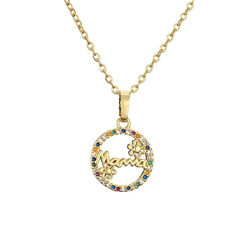 YWJewly Herz Halskette Damen Gift Day Mode-Anhänger-Halskette Sonnenblume MAMA Für die Halsketten Anhänger der Mutter Abrissseil Anhänger (e-Gold, One Size) von YWJewly