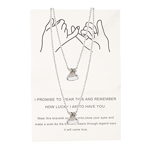 YWJewly Herz Halskette Magnetische Paar-Halsketten, Attraktion, passende Geschenke für Freund, Freundin Anhänger Edelstein Silber (Silver, One Size) von YWJewly