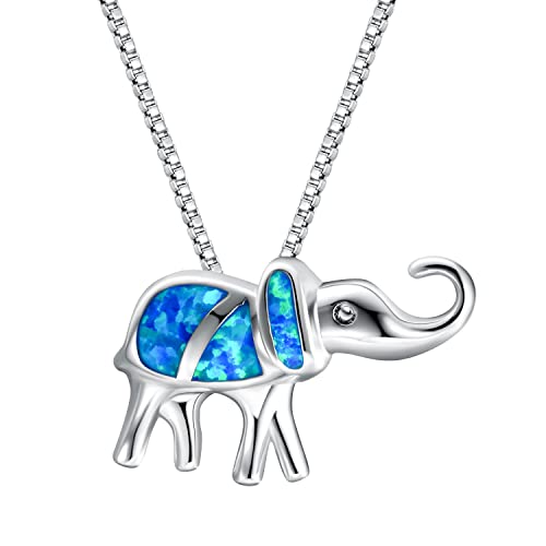 YWJewly Kette Herz Personality Elephant Pendant Necklace For Women Wonderful Gifts For Birthday Anniversary Halskette Holz Herren (Blue, One Size) von YWJewly
