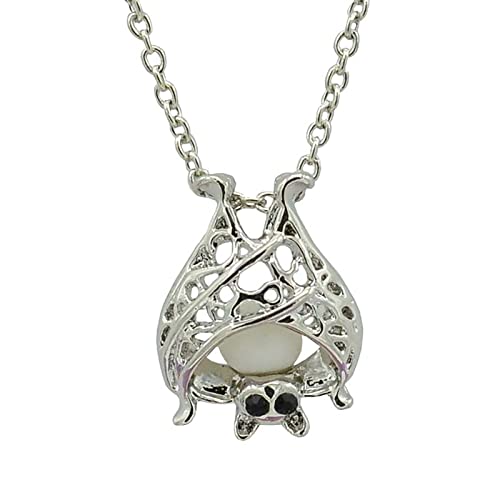 YWJewly Kette für Mama Hohle leuchtende Halskette Nachtleuchtende Tier-Fledermaus-Anhänger Damen-Halskette Herren-Halskette Geburtsstein Anhänger (Green, One Size) von YWJewly