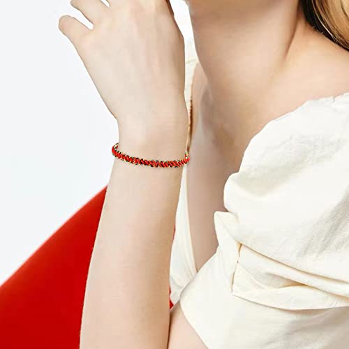 YWJewly Konfirmation Armband Mädchen Neues Design, einzigartiges, handgefertigtes, verstellbares Glücksarmband mit roter, geflochtenes Armband für Mädchen, Damen, Herren Valentinstag (RD2, One Size) von YWJewly