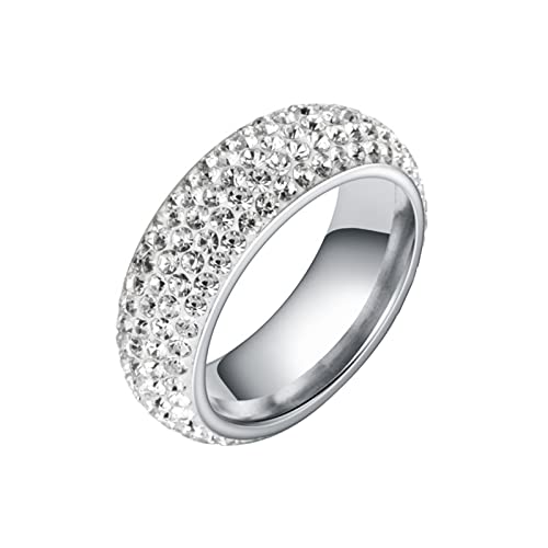 YWJewly Leere Sternherzringe für Frauen and Männer Hochzeit Bling Hip Ring Hop Schmuck Edelstahl Weibliche Stahl Verlobungsringe Für Frauen Männer Ringe Abtei Ringelblumen Salbe (Silver, 13) von YWJewly