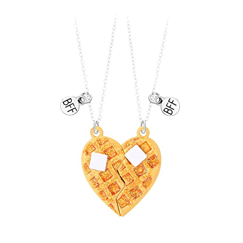 YWJewly Matching Necklace Magnet-Freund-Halskette Einfaches Magnet-Set Puder-Liebes-Halskette Anhänger Lampen (1-Yellow, One Size) von YWJewly
