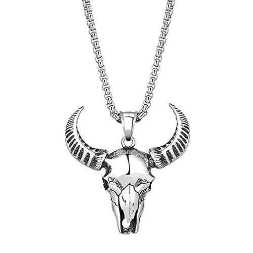 YWJewly Matching Necklace Sex Boy Edelstahl-Halskette aus altem, glattem Gesicht, Titanstahl, Anhänger, Pulloverkette, Studentengeschenk Anhänger Lampen (2-Silver, One Size) von YWJewly