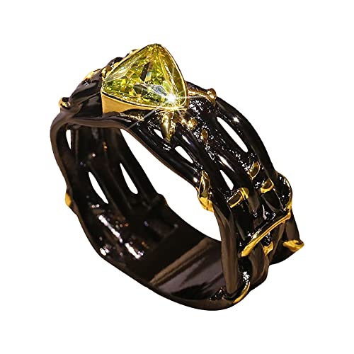 YWJewly Modeschmuck Trendige Accessoires Zirkonia-Ring-Verlobungs-Ehering der Art- Weisefrauen schwarzer Ring Neuseeland Der Ringe (Black, 8) von YWJewly