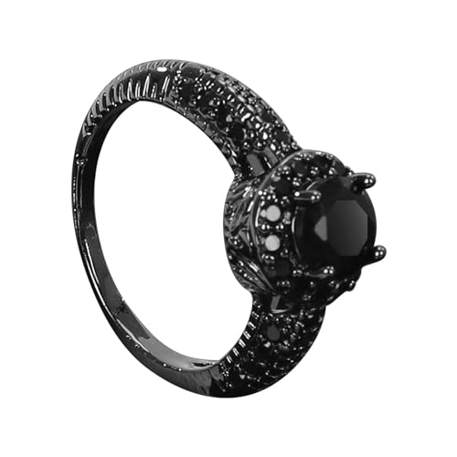 YWJewly Ringe Hochzeit Werten Sie Ihren Stil mit dem exquisiten 6-mm-Kupfer-Schwarz-Ring auf, einer unverwechselbaren modischen Keramik Ringe Schwarz (Black, A) von YWJewly