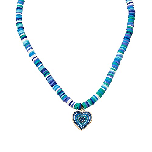 YWJewly SchöNe Ketten Personality Love Halskette Einfaches exquisites Design, geeignet für alle Gelegenheiten Halskette Minimalistisch (c-Blue, One Size) von YWJewly