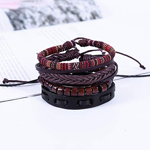 YWJewly Sommer Seil Armbänder Mädchen Mehrschichtige handgewebte Vintage-Dekoration Uhrenarmband Lederarmbänder Personalisiertes Kinderarmband Mit Vornamen (2-Black, One Size) von YWJewly