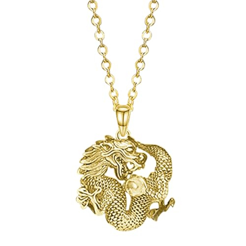 YWJewly Venezianerkette Kanalisieren Sie die des chinesischen Sternzeichens Drache mit dieser atemberaubenden Halskette für Ihre Lieben! Sammelarmband Anhänger (Gold-4, One Size) von YWJewly