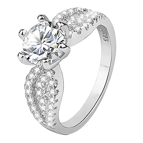 YWJewly Verlobungsringe für Frauen Herrenring für Frauen Gold Liebesringe und für Frauen plattierte Ringe Ringe stapelbare Ringe Cap Der Ringe (Silver, XL) von YWJewly