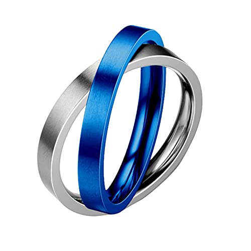 YWJewly Verstellbare Ringe für Damen Frauen unkomprimierter Verlobungsring Dekorationsring für Männer Ewige Ringe Ringe Rohlinge (Blue, 10) von YWJewly