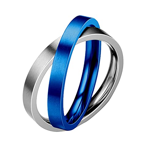 YWJewly Verstellbare Ringe für Damen Frauen unkomprimierter Verlobungsring Dekorationsring für Männer Ewige Ringe Ringe Rohlinge (Blue, 6) von YWJewly