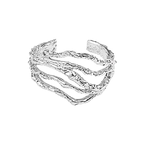 YWJewly Vintage-Steinkristall-Stapel-Mini-Ring-Set Multilayer Wickelring Weibliche Mode Temperament Zeigefinger Ring Fingerringe Spieluhr Der Ringe (Silver, A) von YWJewly