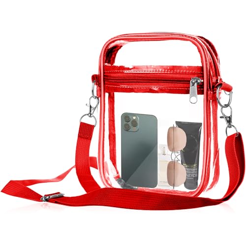 YWKJDDM Schultertasche Transparent Umhängetasche mit Verstellbarem Riemen Durchsichtige Tasche Klein, Wasserdichte Durchsichtige Umhängetasche für Konzerte Sportveranstaltungen Shopping Reisen von YWKJDDM
