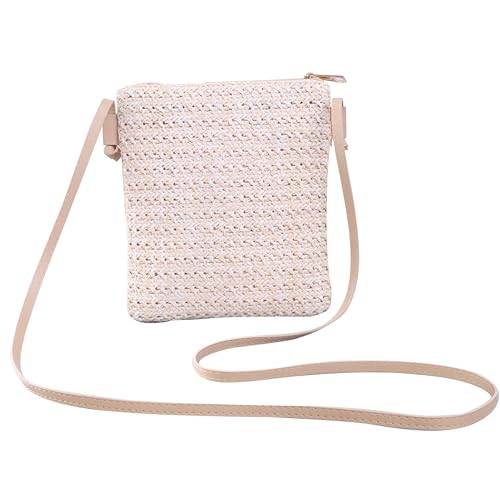 YWKJDDM Stroh Handtasche Damen, Sommer Stroh Strandtasche, Strohtasche Damen Stroh Umhängetasche Strohtasche Rattan Gewebte Geldbörse für Outdoor Camping Wandern von YWKJDDM