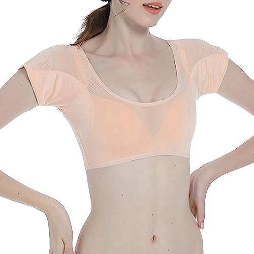 YWLINK Achsel Weste Achselpads Schweißpads Saugfähige Schweiß Pads gegen Schweißflecken und Geruch Atmungsaktiv für Damen Frauen Unterarm Achselhöhlen Pads (c-Beige, M) von YWLINK