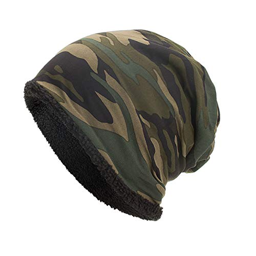 YWLINK Beanie MüTze Camouflage Woodland Mit Warmes Futter FüR Damen Herren MäDchen Jungen Hat Unisex One Size(Armeegrün) von YWLINK