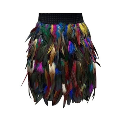 YWLINK Damen Faux Feder Rock KarnevalkostüM Elastische Taille Party Minirock Cosplay Minirock Karneval Party Rock von YWLINK