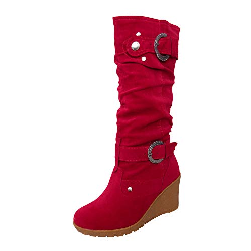 YWLINK Damen Keile Verdicken Keilabsatz Volltonfarbe Stiefel Winter Runder Zeh Damen Lange RöHre Stiefel YWLINK Damen Keile Verdicken Keilabsatz Volltonfarbe Stiefel Winter Runder Zeh Damen Lange RöHre Stiefel von YWLINK