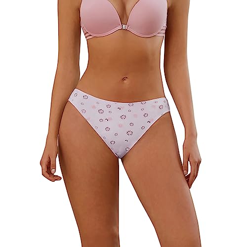 YWLINK Damenunterwäsche, Blumenmuster, niedlich, sexy, bequem, Slips für Damen Unterwäsche Damen Set Sexy Schwarz (1-White, S) von YWLINK