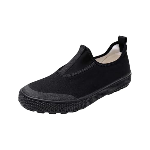 YWLINK Fashion Spring and Summer Men Sports Shoes Flat Bottom Lightweight Mesh Breathable Slip On Comfortable Solid Color Simple Features: Herren Schuhe 44 Winter (Black, 45) von YWLINK