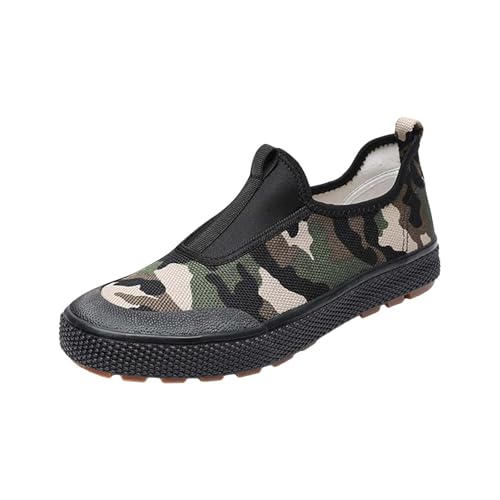 YWLINK Fashion Spring and Summer Men Sports Shoes Flat Bottom Lightweight Mesh Breathable Slip On Comfortable Solid Color Simple Features: Herren Schuhe 44 Winter (Camouflage, 41) von YWLINK