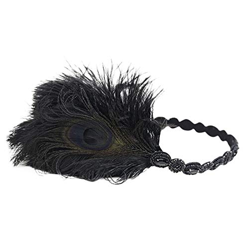 YWLINK Gatsby KostüM Accessoires Klassisch Cocktail Tea KopfstüCk Flapper Stirnband Tanzparty Party Retro Headwear FüR MäDchen Und Damen 1920er Jahre ZubehöR Stirnband von YWLINK