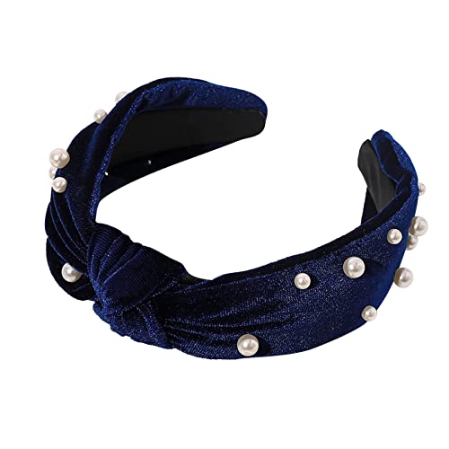 YWLINK YWLINK Koreanische Frauen Haarband Kristall Stirnband GläNzend Kopfbedeckung Einfach Party Hochzeit Cocktail Abendessen Elegant Damen Hochzeit Haarschmuck (B2-Navy, One Size) von YWLINK