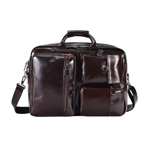 YWLXD Herrenhandtaschen Aktentaschen Leder Messenger Schultertaschen Rucksäcke Laptoptaschen Gepäck Tragetaschen(Brown) von YWLXD
