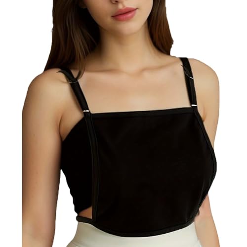 YWTAENOH Damen Mock Camisole Spitze Half Cami Wearable Bralette Top für Mädchen Low Cut Kleidung, Schwarz, 36 von YWTAENOH