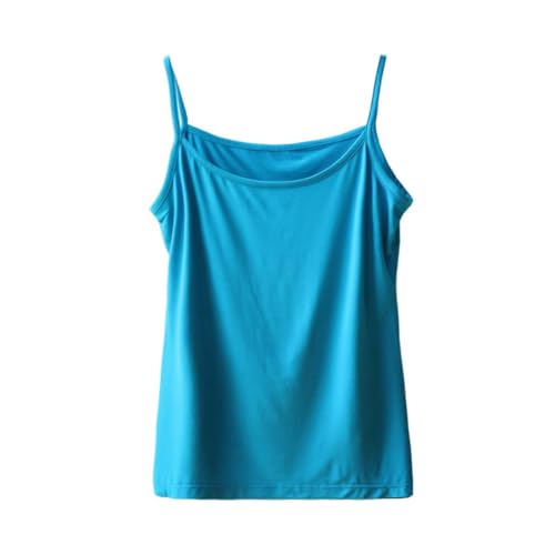 YWTAENOH Damen Modal Camisole Top Spaghettiträger Tank Top Basic Cami Shirts Tube Tops, blau, 50 von YWTAENOH