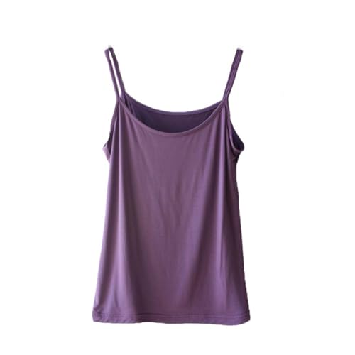 YWTAENOH Damen Modal Camisole Top Spaghettiträger Tank Top Basic Cami Shirts Tube Tops, violett, 50 von YWTAENOH