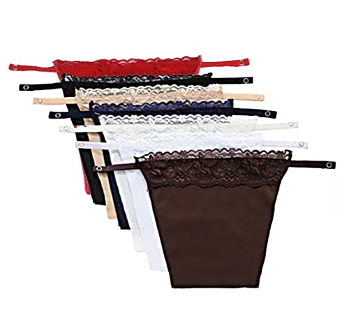 YWTAENOH Damen-Oberteil mit Spitze zum Anklippen, Unterhemd, BH-Einsatz, Rot, Schwarz, Beige, Marineblau, 2 weiße Cof, One Size Plus von YWTAENOH