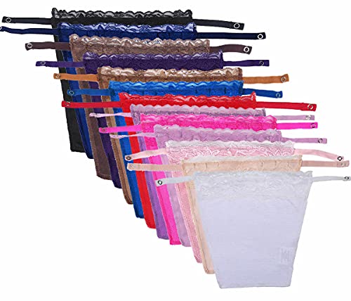 YWTAENOH Damen-Oberteil mit Spitze zum Anklippen, Unterhemd, BH-Einsatz, Schwarz, Beige, Weiß, Rot, Blau, Kaffee, Marineblau, Grau, Weinrot, Lila, Rosa, Lila, One Size Plus von YWTAENOH