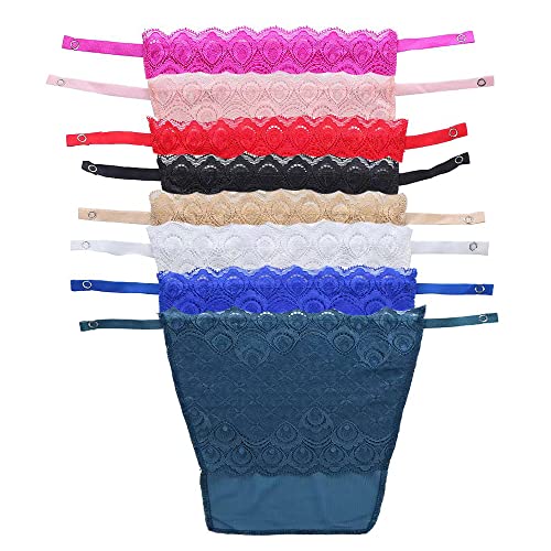 YWTAENOH Lady Lace Clip-on Mock Camisole Double Layers Bra Insert Overlay Modesty Panel Vest Tanks für Frauen, 8p, 32 von YWTAENOH