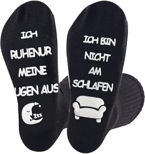 Männer Papa Opa Geschenk Lustige Socken mit Spruch Ich Bin Nicht Am Schlafen Ich Ruhe Nur Meine Augen Aus,Lustige Socken für Opa Männer,Geburtstagsgeschenk Vatertag geschenke für männer Papa Opa von YWYHHM