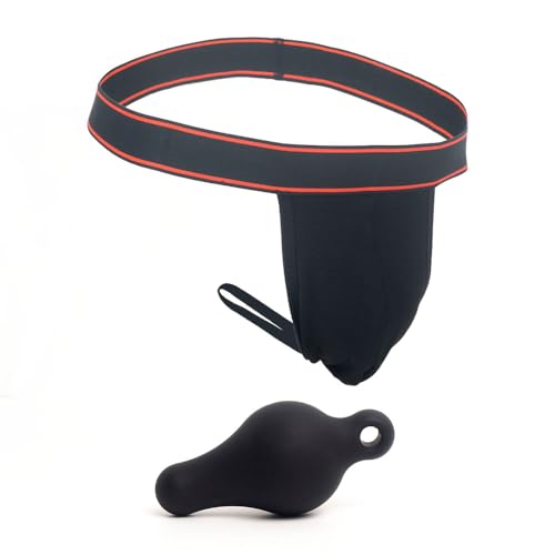 YWZAO Analplugs Unterhose Thong Schwarz Männlich Kombination N14 (Kombination D, 28-32) von YWZAO