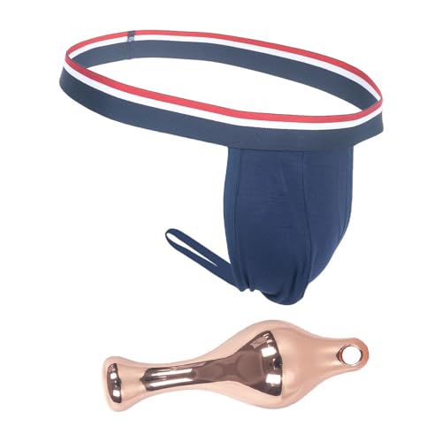 YWZAO Analplugs Unterhose Thong Schwarz Männlich Kombination N18 (Kombination G, 28-32) von YWZAO