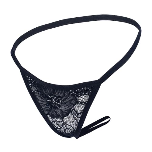 YWZAO Analplugs Unterhose Thong Spitze Weiblich Kombination N11 Schwarz (Calcinhas Solteiro, 26-30) von YWZAO
