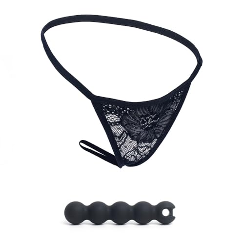 YWZAO Analplugs Unterhose Thong Spitze Weiblich Kombination N11 Schwarz (Kombination B, 31-35) von YWZAO