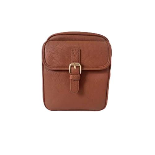 YWeiLiangSan Skulptur-Umhängetasche | Echtes Leder mit integriertem Portemonnaie | Diebstahlsicher | Verstellbarer Riemen (Light brown,Medium) von YWeiLiangSan