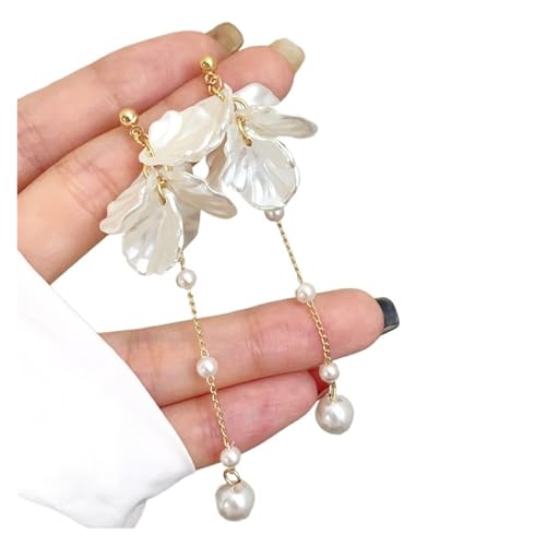 Boucles D'oreilles Femme Moderner Schmuck Silbernadel Elegantes Temperament Simulierte Perlenquastenohrringe for Damen Modeaccessoires von YXADGML