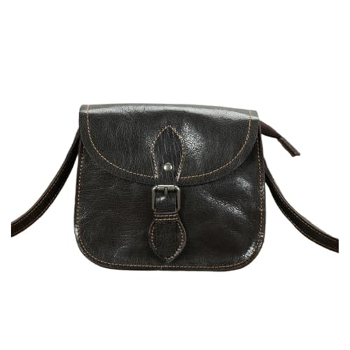 YXADGML Crossbody Bag Damen Damen Leder Umhängetasche Leder Umhängetaschen Designer Damen Umhängetasche Vintage Damen Tasche(Dark Coffee) von YXADGML