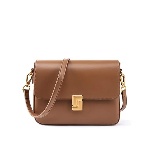 YXADGML Crossbody Bag Damen Damen-Umhängetasche aus echtem Leder. Damen-Umhängetasche aus Leder(Light Brown) von YXADGML