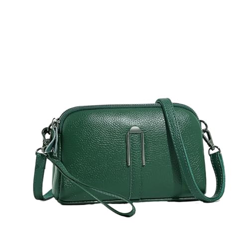 YXADGML Crossbody Bag Damen Echtes Leder Tasche frauen Umhängetasche for Frau Weibliche Einfarbig Kupplung Telefon Taschen Schulter Tasche Messenger Tasche Sac(Green) von YXADGML