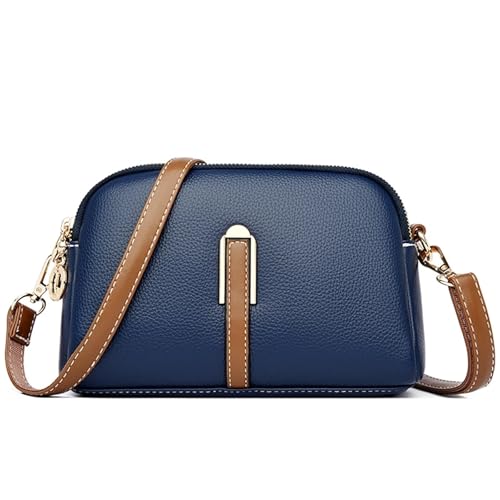 YXADGML Crossbody Bag Damen Echtes Leder Umhängetasche Damen Handtasche Designer Flap Bag Damen Messenger Bags Umhängetaschen for Damen(Blue) von YXADGML