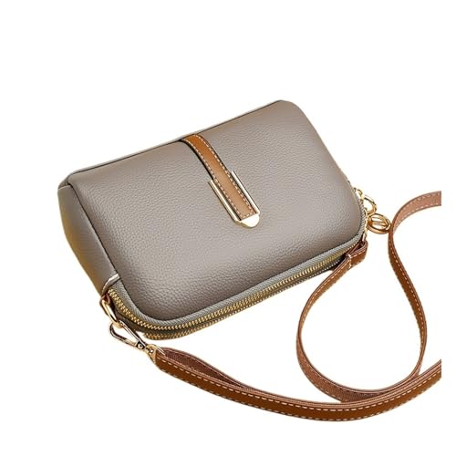 YXADGML Crossbody Bag Damen Echtes Leder Umhängetasche Damen Handtasche Designer Flap Bag Damen Messenger Bags Umhängetaschen for Damen(Grey) von YXADGML