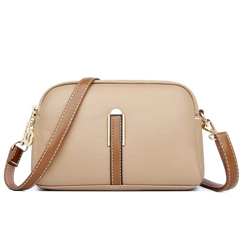 YXADGML Crossbody Bag Damen Echtes Leder Umhängetasche Damen Handtasche Designer Flap Bag Damen Messenger Bags Umhängetaschen for Damen(Khaki) von YXADGML