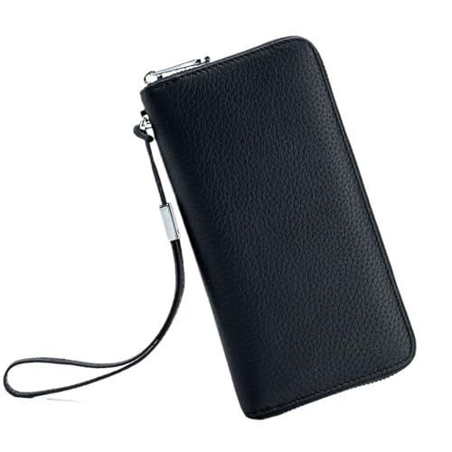 YXADGML Geldbörse Damen Damen Geldbörse Leder Funktion Luxus Design Langer Reißverschluss Handtaschen Kartentaschen Damenmode Geldbörse(Black) von YXADGML